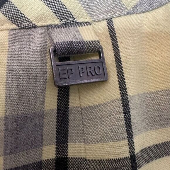 EP Pro Golf‎ Skort Skirt Womens 8 Yellow Plaid Pockets Lined Side Zip Pickleball - Picture 6 of 7